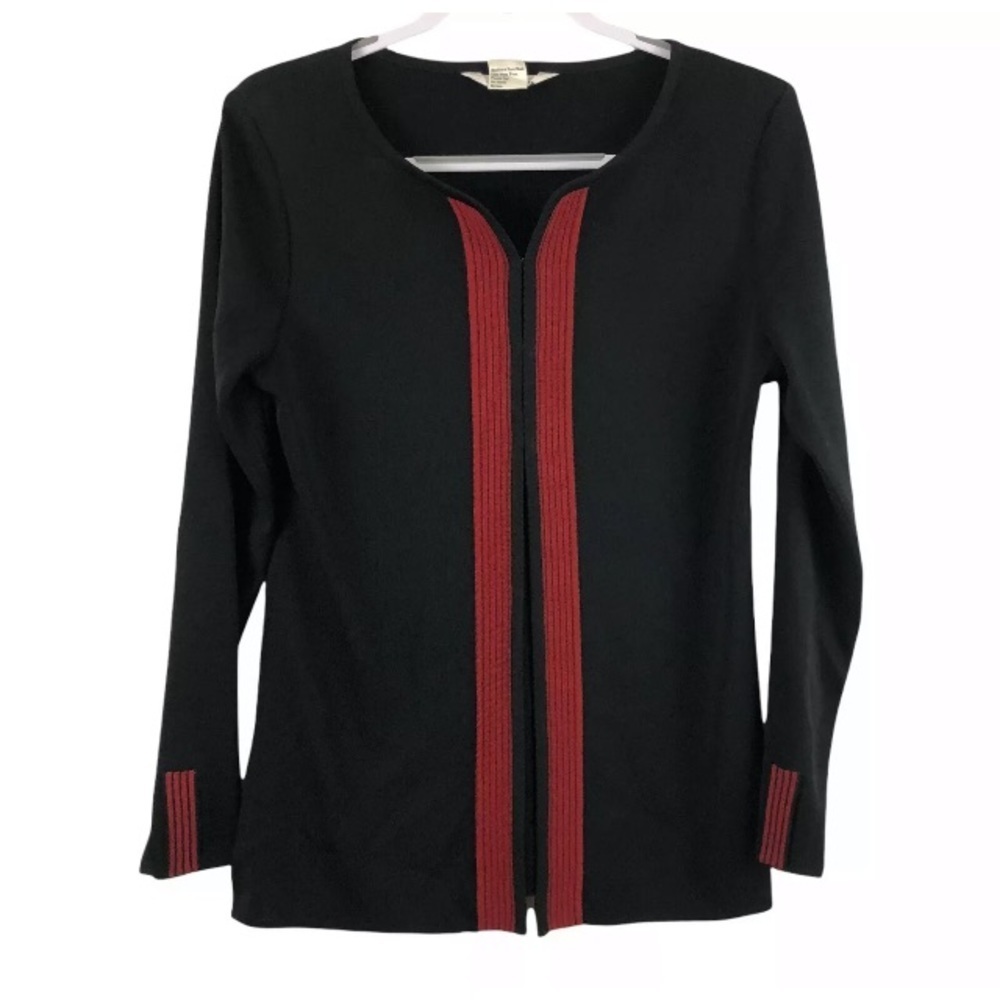 Misook Black Acrylic Travel Knit Top